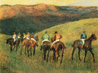 Edgar Degas Racehorses in Landscape France oil painting art